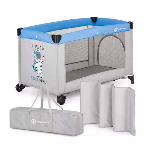 PETITE&MARS Utazóágy Koot - Zebra Super Power