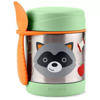   SKIP HOP Zoo Ételtermosz kanállal/villával Mosómedve 325 ml, 3 éves kortól