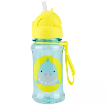 SKIP HOP Zoo Tritán Palack szívószállal 355ml Cápa 12m+