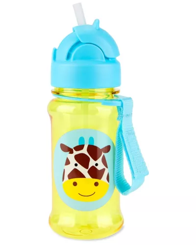 SKIP HOP Zoo Tritán Szívószálas Palack 355ml Zsiráf 12hó+
