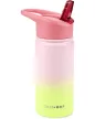 SKIP HOP Rozsdamentes acél szívószálas palack - ombré rózsaszín, 450ml