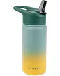 SKIP HOP Rozsdamentes acél szívószálas palack - ombré zöld, 450ml
