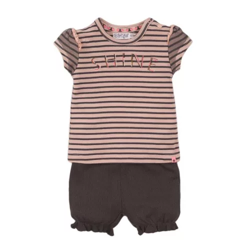 DIRKJE 2 részes szett kr. nadrág 68 Smokey Pink+Csíkos+Smokey Grey