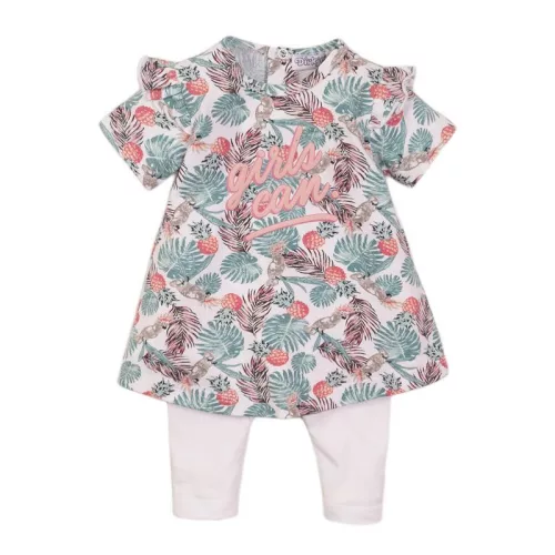 DIRKJE 2 részes ruhaszett 86 White+Tropical Multicolor