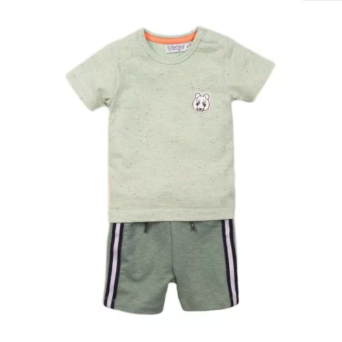 DIRKJE 2 részes szett kr. nadrág 80 Light Sage+Sage Melange