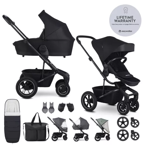 EASYWALKER Kombinált babakocsi Harvey⁵ Midnight Black XXL AIR