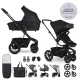 EASYWALKER Kombinált babakocsi Harvey⁵ Midnight Black XXL AIR