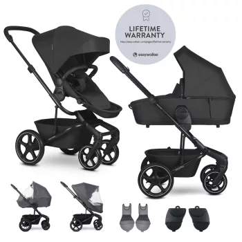   EASYWALKER Set XL kombinált babakocsi Harvey NXT kiegészítőkkel Eclipse Black