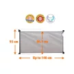 DREAMBABY Biztonsági visszahúzható rács 0-140 cm szürke
