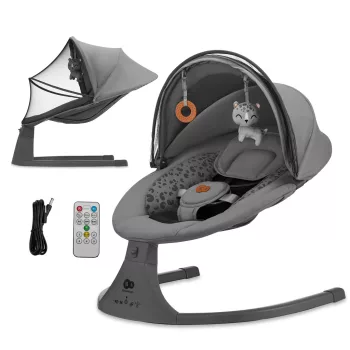   KINDERKRAFT Ringató üléske melódiával 2 az 1-ben Lumi, 9 kg-ig, Premium Dark grey