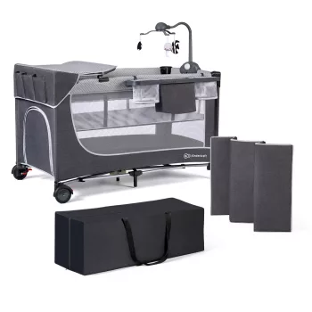   KINDERKRAFT SELECT Utazóágy Leody kiegészítőkkel Leody Grey, Premium