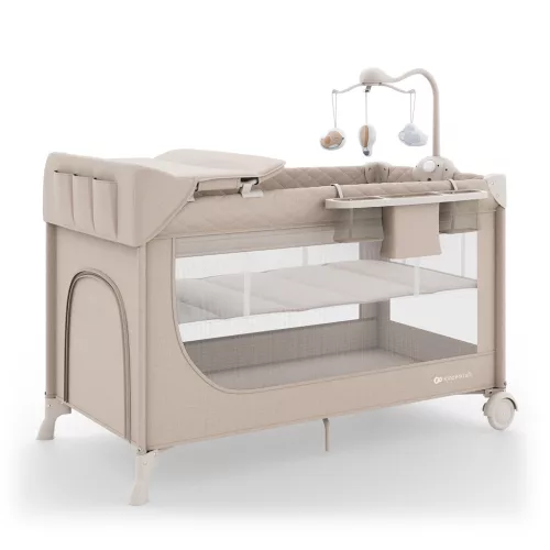 KINDERKRAFT Utazóágy LEODY UP Beige kiegészítőkkel