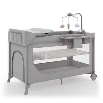 KINDERKRAFT Utazóágy LEODY UP Grey kiegészítőkkel