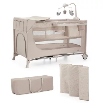 KINDERKRAFT Utazóágy Joy 2 kiegészítőkkel Beige