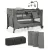 KINDERKRAFT Utazóágy Joy 2 kiegészítőkkel Dark grey