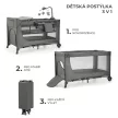 KINDERKRAFT Utazóágy Joy 2 kiegészítőkkel Dark grey