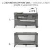 KINDERKRAFT Utazóágy Joy 2 kiegészítőkkel Dark grey