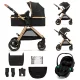 KINDERKRAFT Kombinált babakocsi 3 az 1-ben Esme Pure Black
