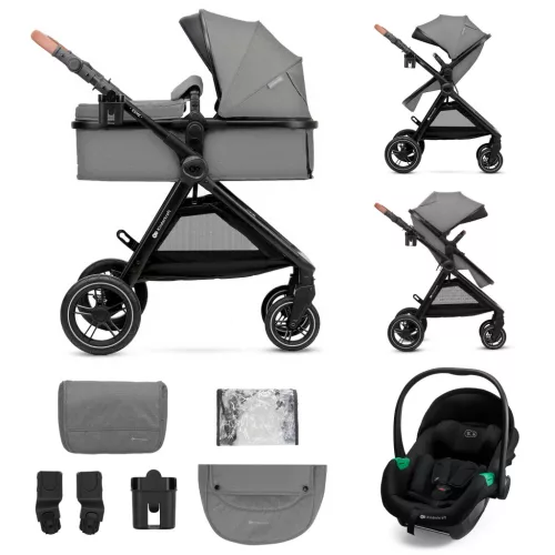 KINDERKRAFT Kombinált babakocsi 3 az 1-ben Esme Moonlight Grey