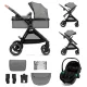 KINDERKRAFT Kombinált babakocsi 3 az 1-ben Esme Moonlight Grey