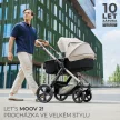KINDERKRAFT Moov 2 3v1 kombinált babakocsi Pure Black - habkerekek