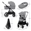 KINDERKRAFT Kombinált babakocsi Nea 2 2in1 Platinum Grey