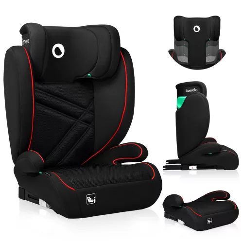 LIONELO Autósülés Hugo i-Size (100-150 cm) Sporty Fekete Piros