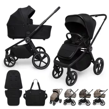 MUUVO Kombinált babakocsi Five 2 az 1-ben Classic Black
