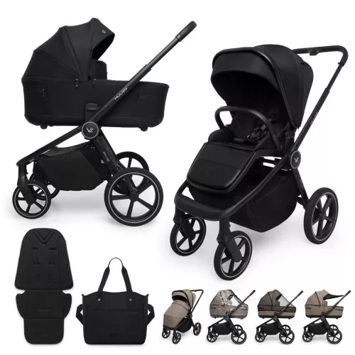 MUUVO Kombinált babakocsi Five 2 az 1-ben Classic Black
