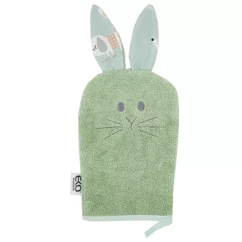 EKO Pamut füles Žínka Bunny Olive green 20x15 cm