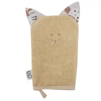EKO Pamut füles Žínka Cat Beige 20x15 cm