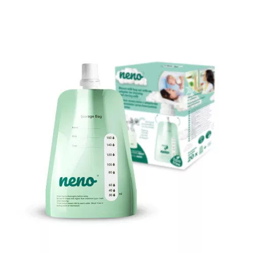 NENO Anyatej-tasakok tetővel és adapterrel 20 darab, 150 ml
