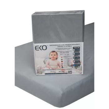 EKO Lepedő vízálló gumis jersey szürke 120x60 cm
