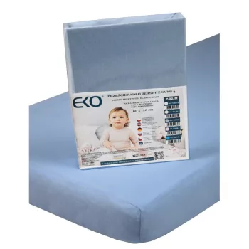 EKO Lepedő gumírozott jersey kék 120x60 cm