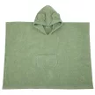 EKO Pončo pamutból kapucnival és fülekkel Olive green 75x120 cm