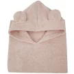 EKO Pončo pamutból kapucnival és fülekkel Powder pink 75x120 cm