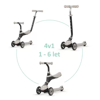 QPLAY Kolobežka Sema Beige, 5 v 1, věk 1-6 let