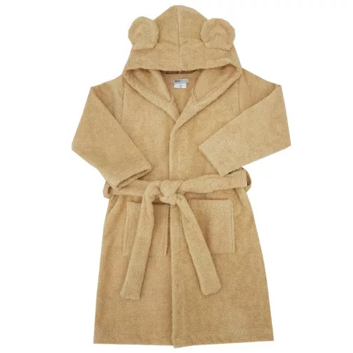 EKO Köntös pamutból kapucnival és fülekkel Beige méret S 80-86