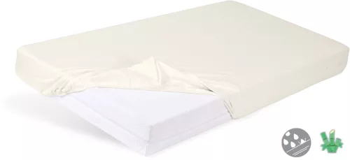 BABYMATEX Gumis vízálló lepedő Bamboo világos bézs 60x120 cm