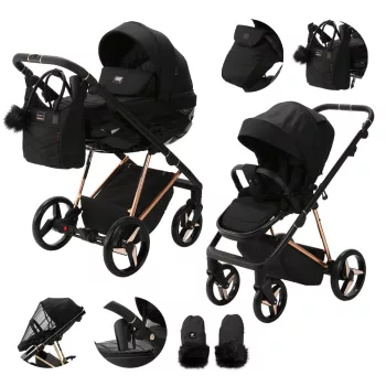   ADAMEX Kočík kombinovaný Quantum Special Edition Black/Rosegold