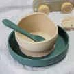 PETITE&MARS Szilikon étkészlet TAKE&MATCH 4 db Desert Sand - Misty Green 6hó+