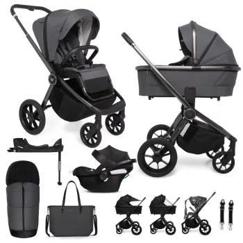   MUUVO KÉSZLET Babakocsi Quick SE 2 Diamond graphite szett 2in1 + CYBEX Aton B2 i-Size + alap