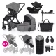 PETITE&MARS KÉSZLET Babakocsi 4v1 ICON Dove Grey XXL AIR + CYBEX Aton B2 i-Size