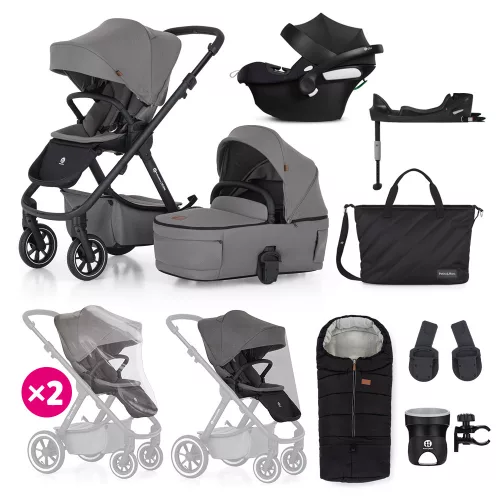 PETITE&MARS KÉSZLET Babakocsi 4v1 ICON Dove Grey XXL RWS + CYBEX Aton B2 i-Size
