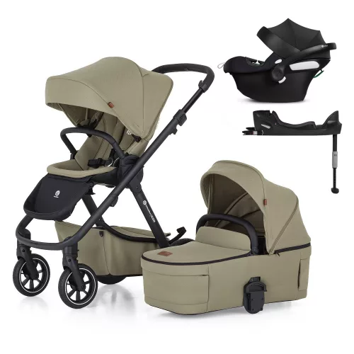 PETITE&MARS KÉSZLET Babakocsi 4v1 ICON Mossy Green LITE RWS + CYBEX Aton B2 i-Size