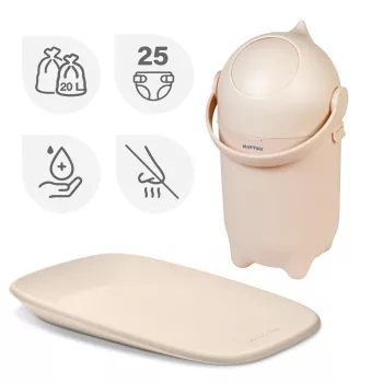   NATTOU Pelenkakosár Dropy és pelenkázó alátét Softy Bézs 50x70 cm