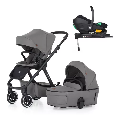 PETITE&MARS Kombinált babakocsi ICON 2 az 1-ben Dove Grey LITE AIR + Core Pro i-Size Black Grey + Bá