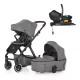 PETITE&MARS Kombinált babakocsi ICON 2 az 1-ben Dove Grey LITE AIR + Core Pro i-Size Black Grey + Bá