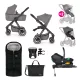 PETITE&MARS Kombinált babakocsi ICON 2 az 1-ben Dove Grey XXL AIR + Core Pro i-Size Black Grey + Báz