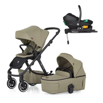   PETITE&MARS Kombinált babakocsi ICON 2v1 Mossy Green LITE AIR + Core Pro i-Size Black Grey + Bázis